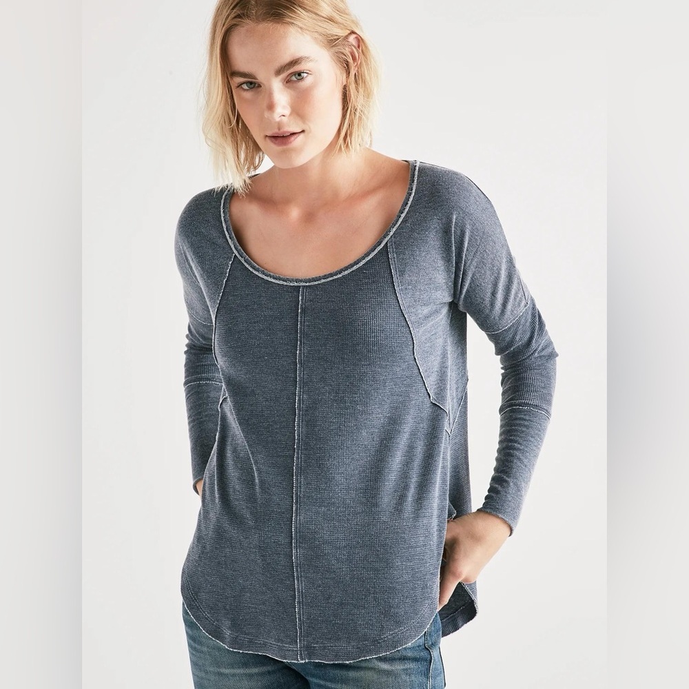Lucky Brand Exposed Seam Long Sleeve Thermal Sz Large - Picture 2 of 11